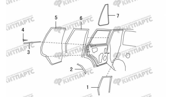 Уплотнитель задней двери Great Wall Hover H3 New